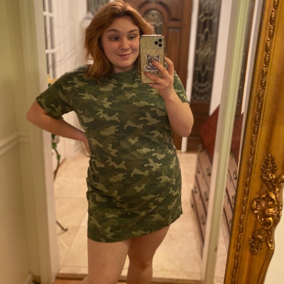 Old navy camouflage green t shirt dress - Picture 4 of 8